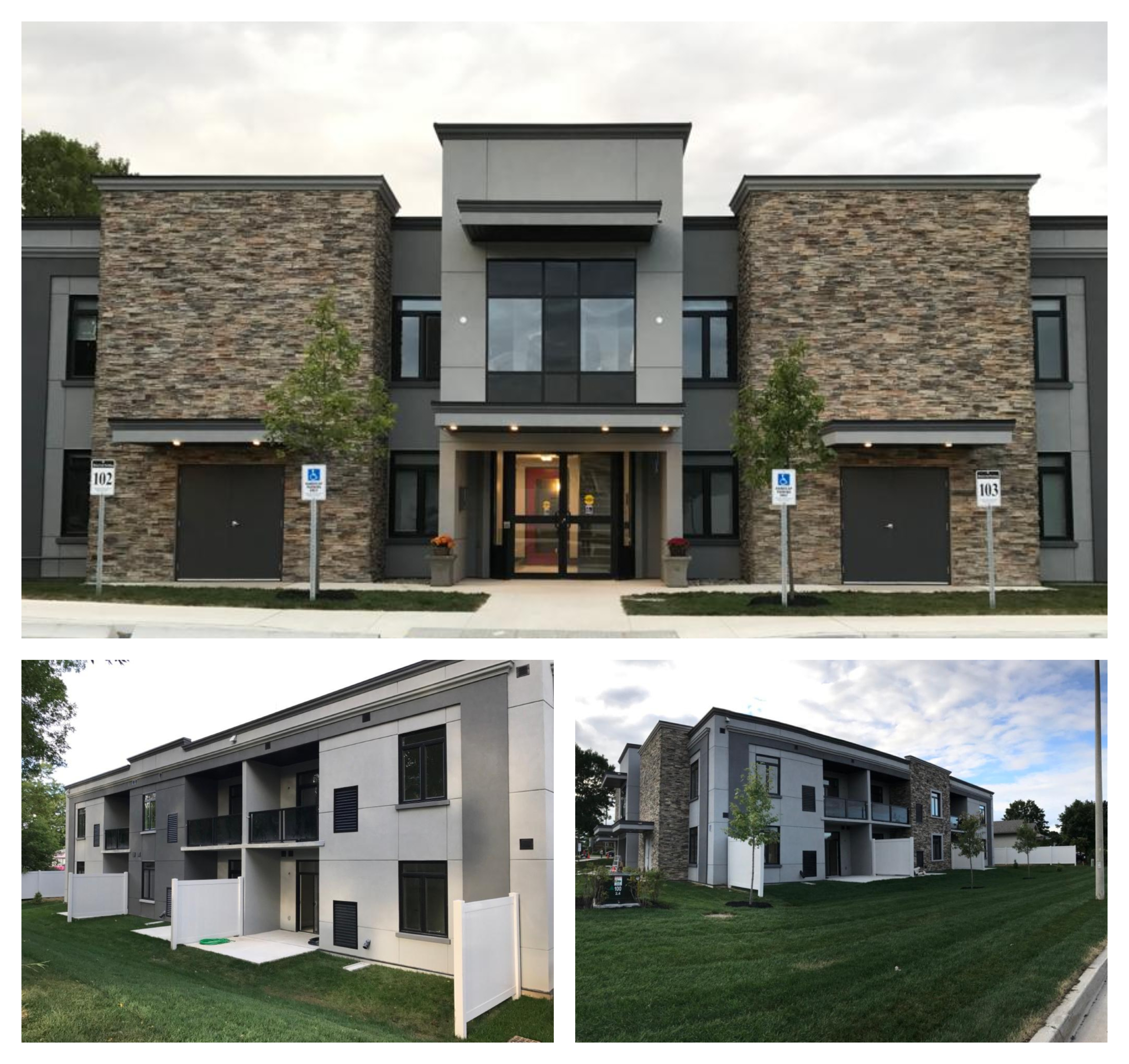 Collage of The Abbey Suites interiors and amenities in Peterborough