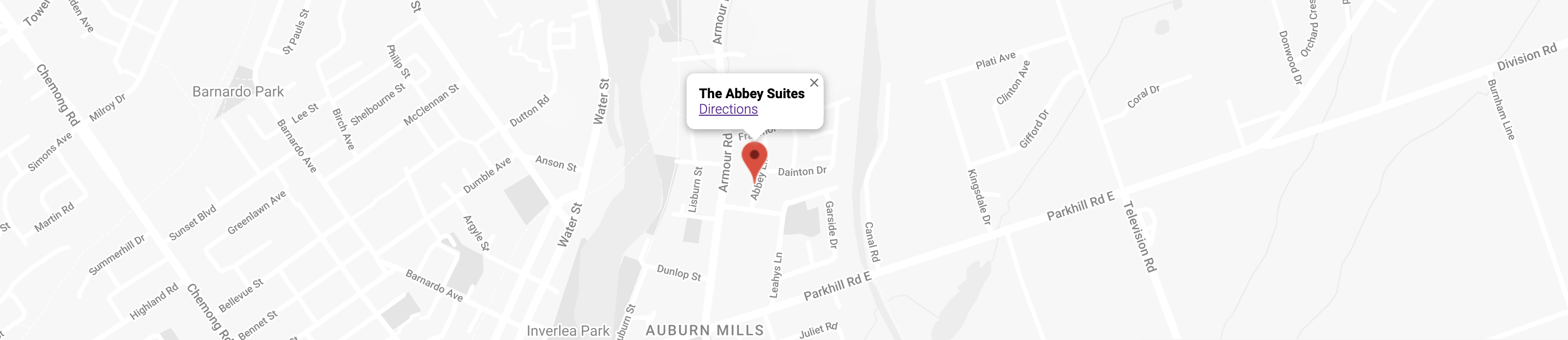 Map of The Abbey Suites location