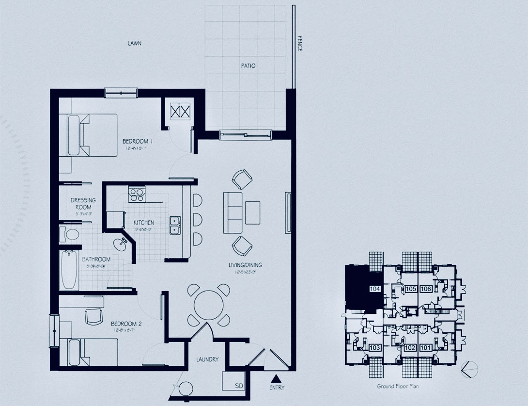 Unit 104 floor plan